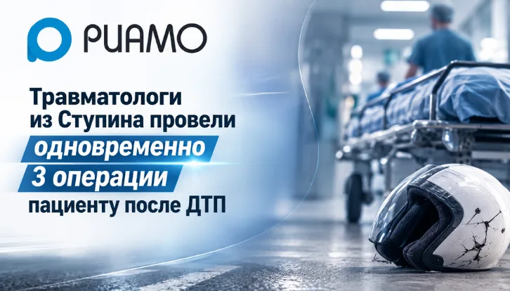 Травматологи из Ступина провели одновременно 3 операции пациенту после ДТП