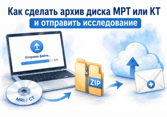 Как сделать архив диска МРТ или КТ и отправить исследование врачу?
