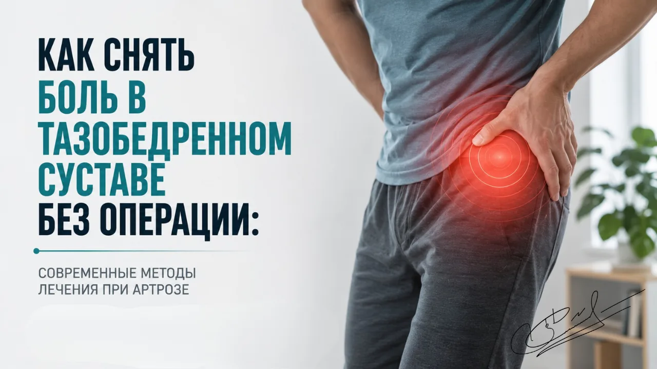 Как снять боль в тазобедренном суставе без операции: современные методы лечения при артрозе