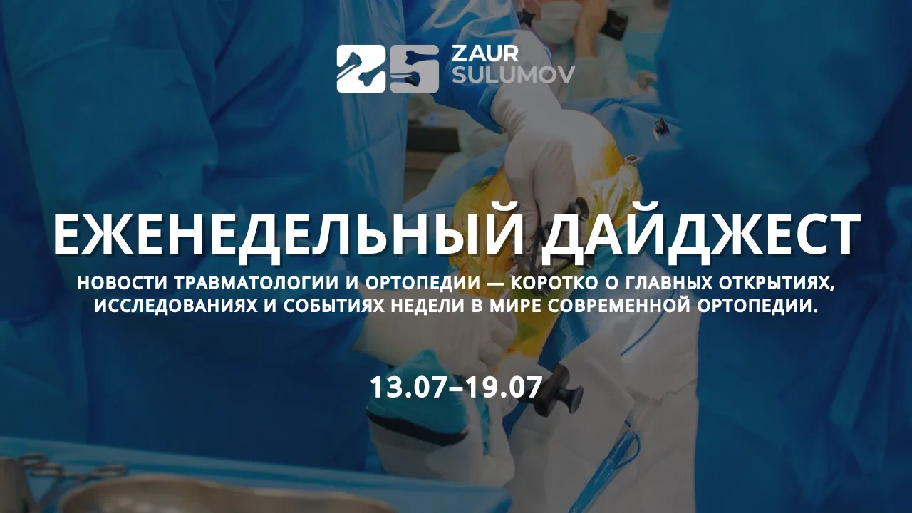 Новости современной ортопедии за 13 июля – 19 июля 2026 года