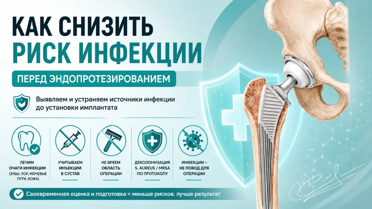 Как снизить риск инфекции перед эндопротезированием