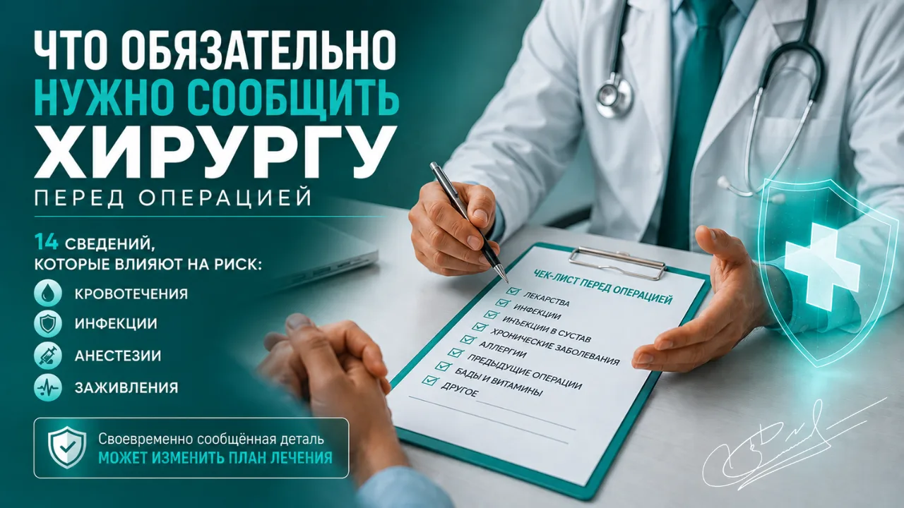 Что обязательно нужно сообщить хирургу перед операцией